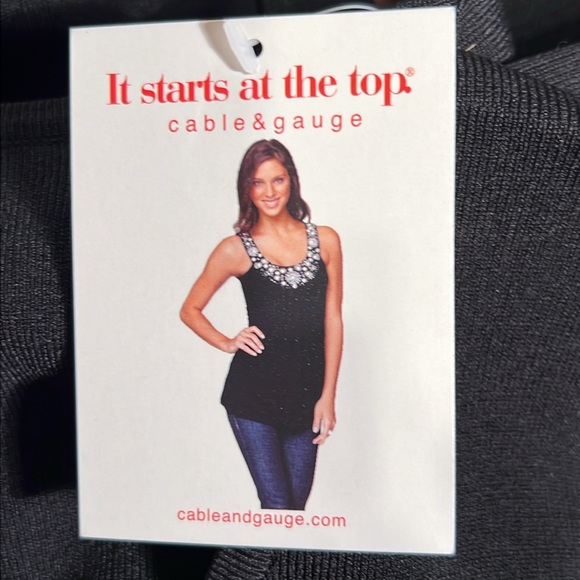 Breaded top,XL, Black w/ simulated, pearl, and rhinestone NEW TAGS - Picture 5 of 6